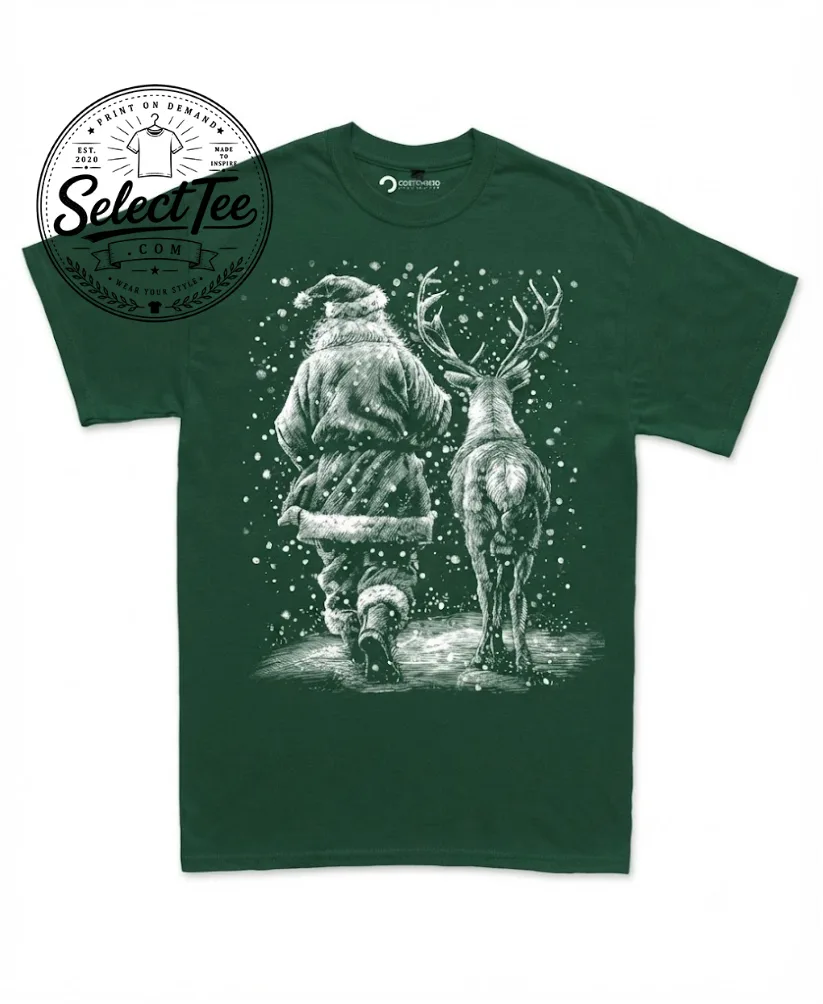 Walking Through Snow Holiday T-Shirt