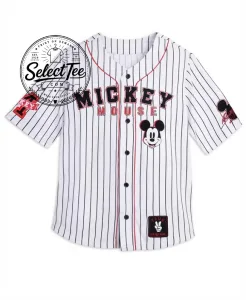 Disney Baseball Jersey - Mickey Mouse Retro Striped Sports Shirt