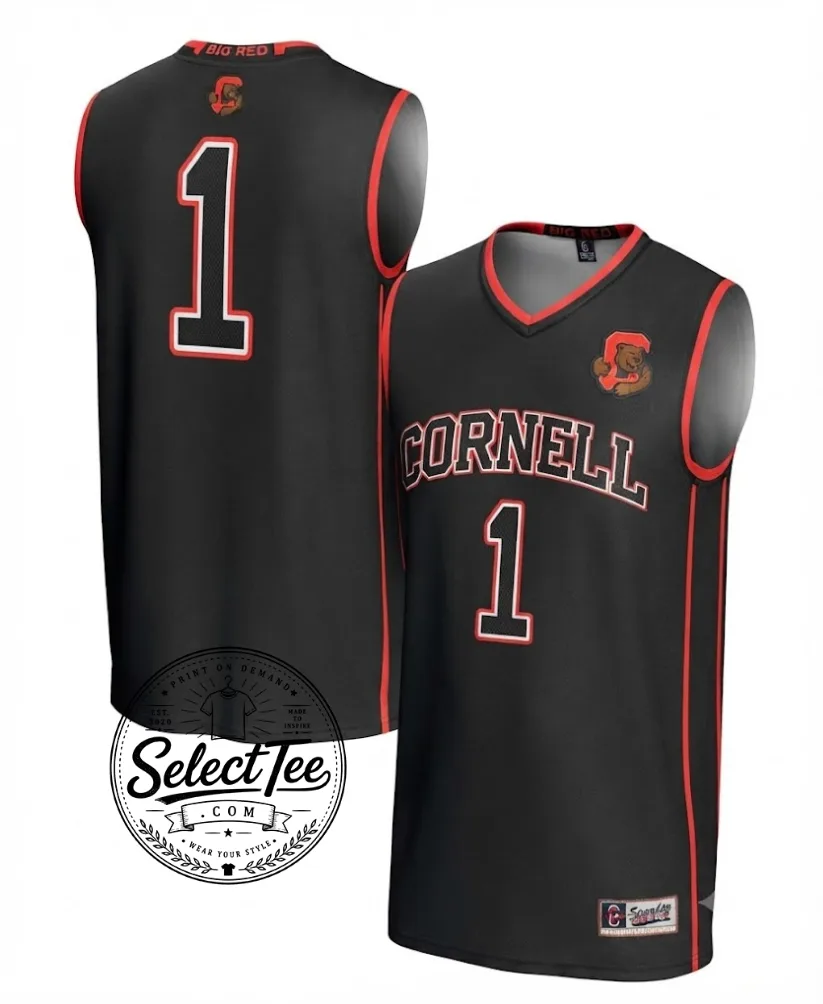 Cornell Basketball Jersey - #1 Black Classic Collegiate Sports Shirt