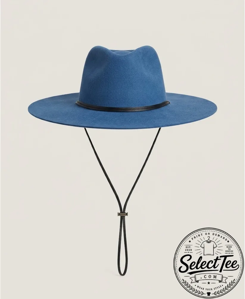Jimin Royal Blue Wide Brim Fedora