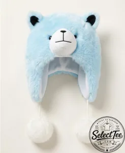 V Winter Bear Plush Cap