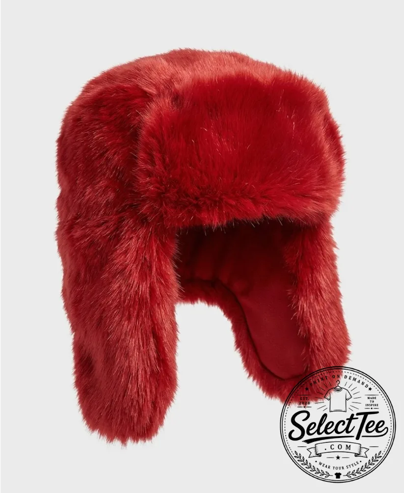 Jennie Ruby Red Plush Trapper Cap