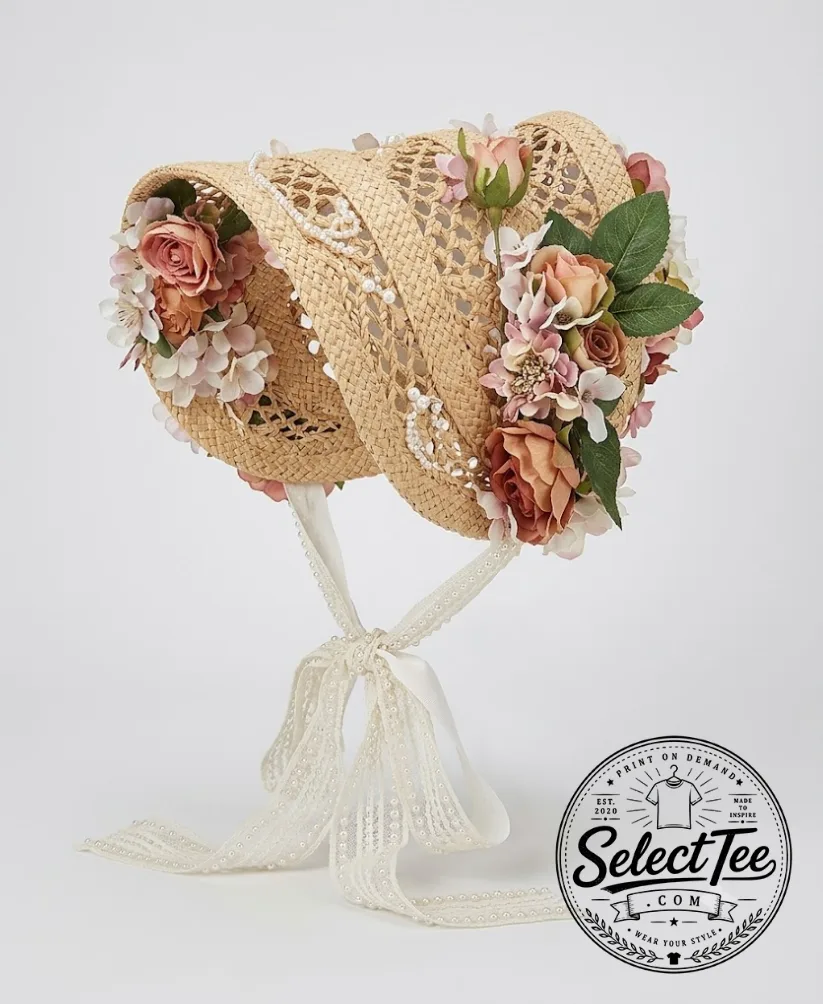 Rosé Romantic Rose Straw Bonnet Hat