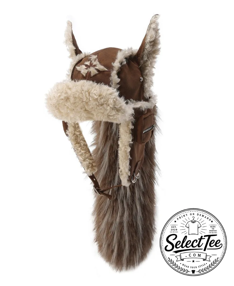 YangYang Wild Wolf Ear Long Tail Trapper Cap